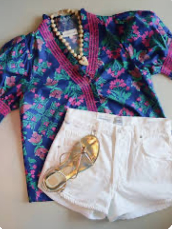 entro Tops - Entro Pink Floral Puff Sleeve Cottagecore Blouse Size Large
